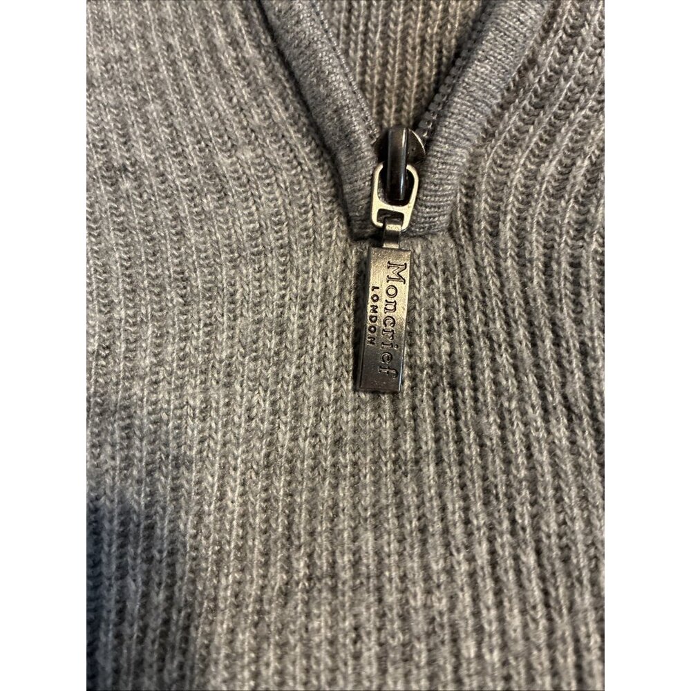 Moncrief Authentic Solid Gray Turtleneck Half Zip… - image 6
